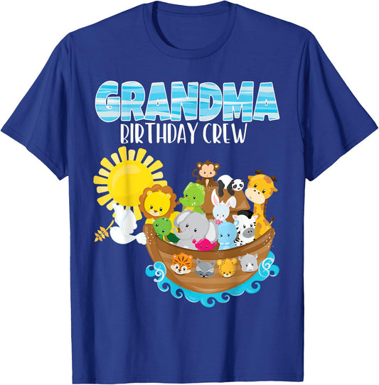 Noah's Ark Birthday Party Grandma Birthday Crew Toddler Bday T-Shirt - T-Shirt | Royal