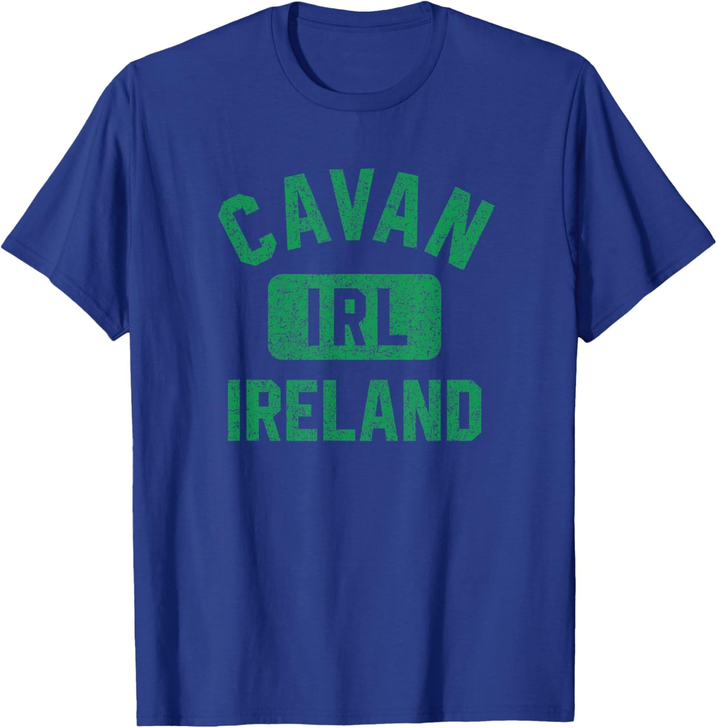 Cavan Ireland IRL Gym Style Distressed Green Print T-Shirt - T-Shirt | Royal