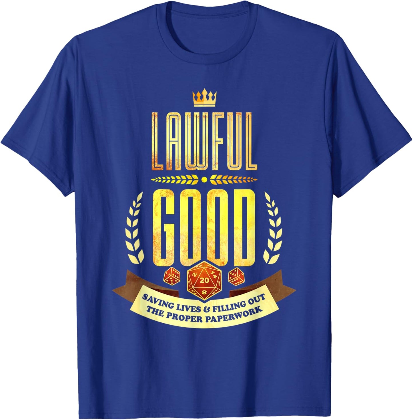 Lawful Good D20 Dice RPG Alignment T-Shirt - T-Shirt | Royal