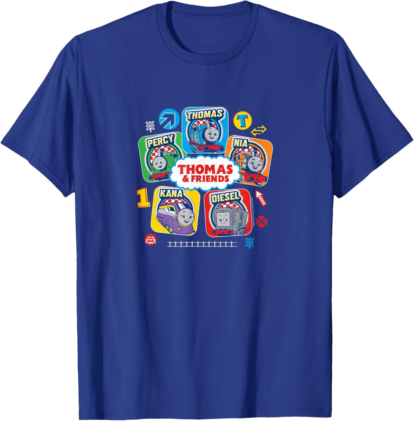 Thomas & Friends - Thomas & Friends Grid Small T-Shirt - T-Shirt | Royal