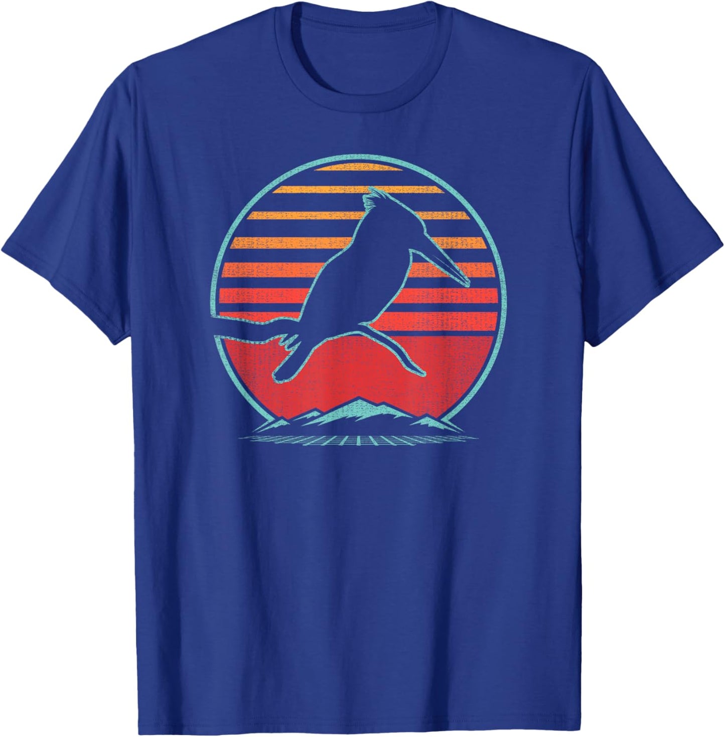 Kingfisher Bird Retro Vintage 80s Style Birding Gift T-Shirt - T-Shirt | Royal