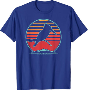 Kingfisher Bird Retro Vintage 80s Style Birding Gift T-Shirt - T-Shirt | Royal