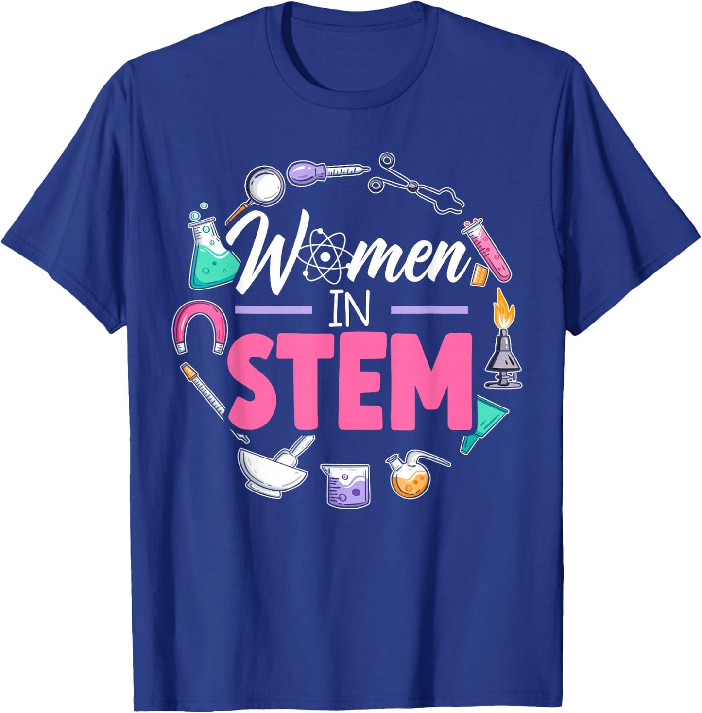 Women In STEM Steminist Engineering Biologist Science T-Shirt - T-Shirt | Royal