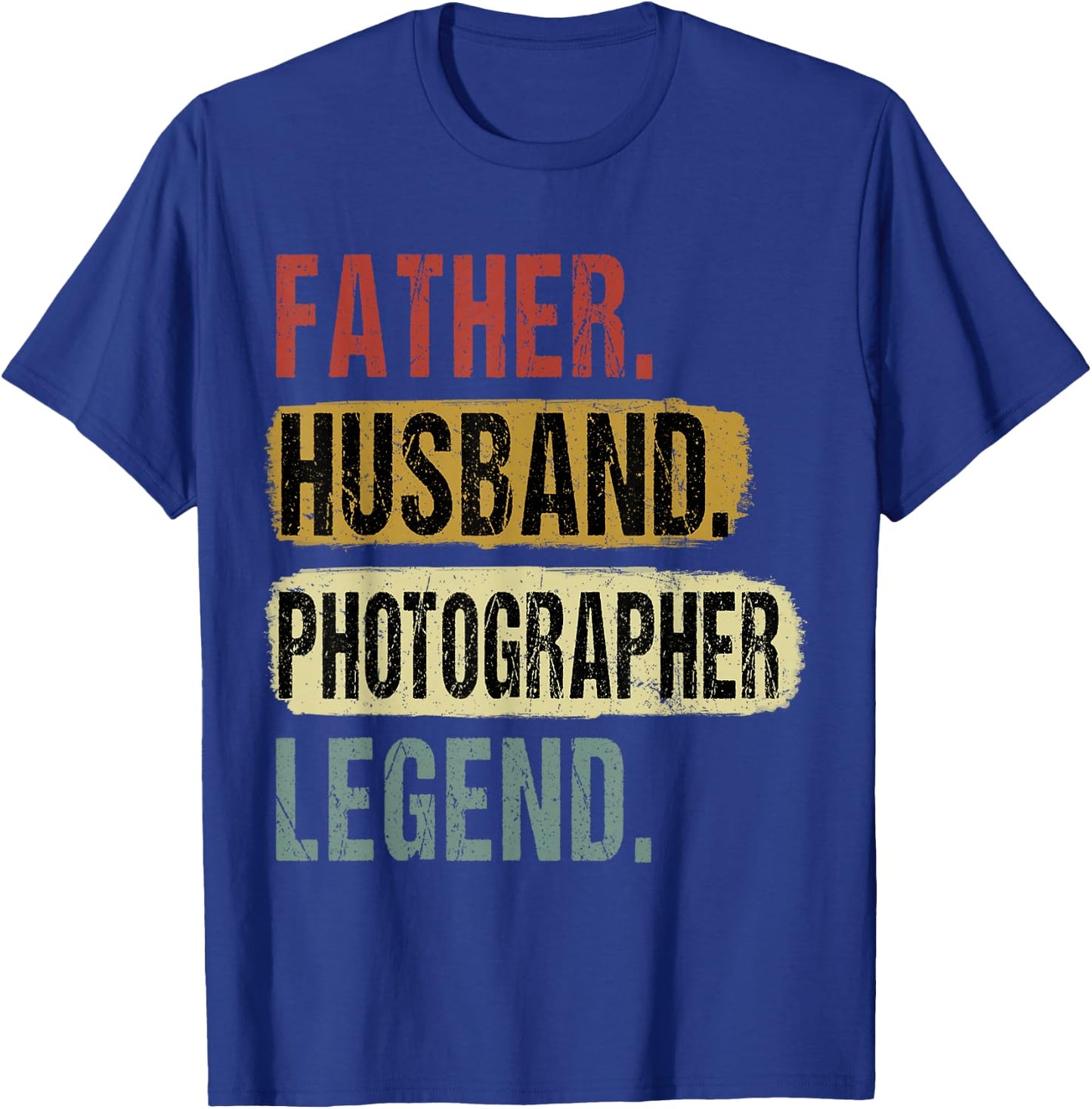 Father Husband Photographer Legend Vintage Dad Father's Day T-Shirt - T-Shirt | Royal