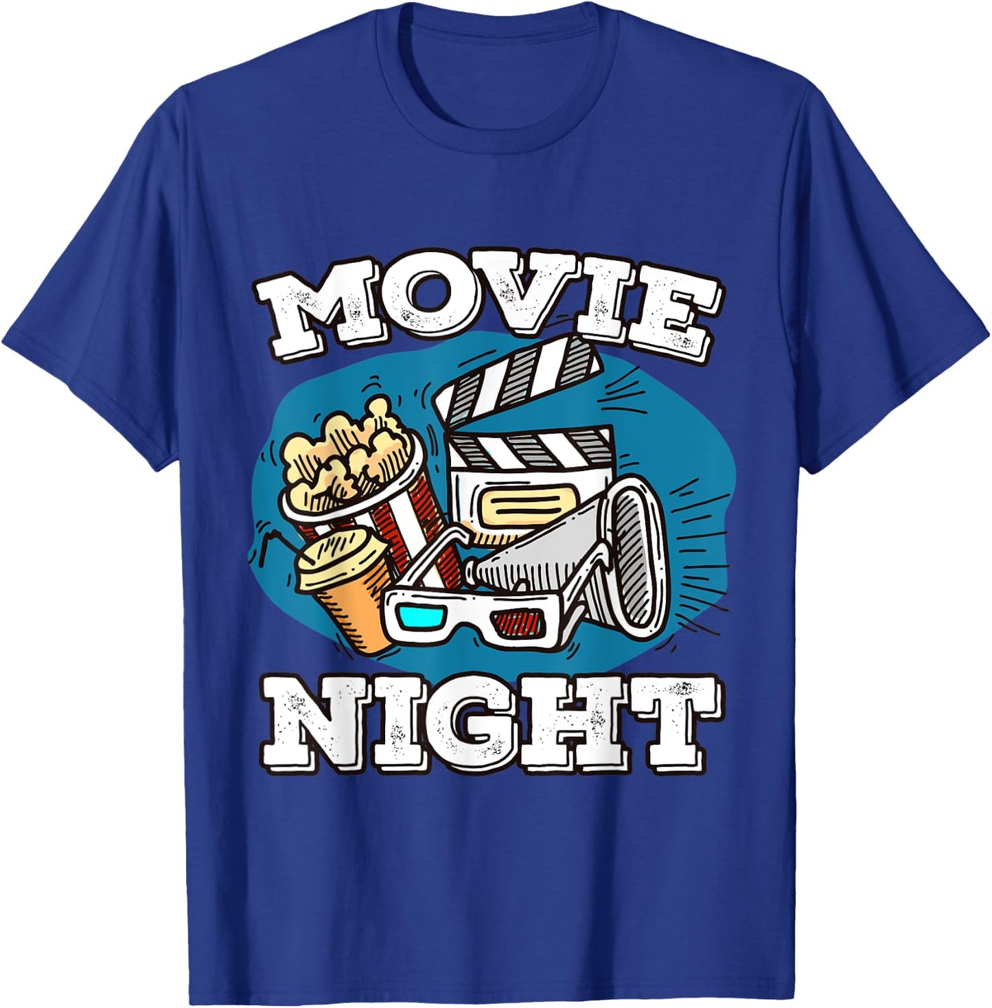 Retro Family Movie Night Party - Movie Birthday Cinema T-Shirt - T-Shirt | Royal
