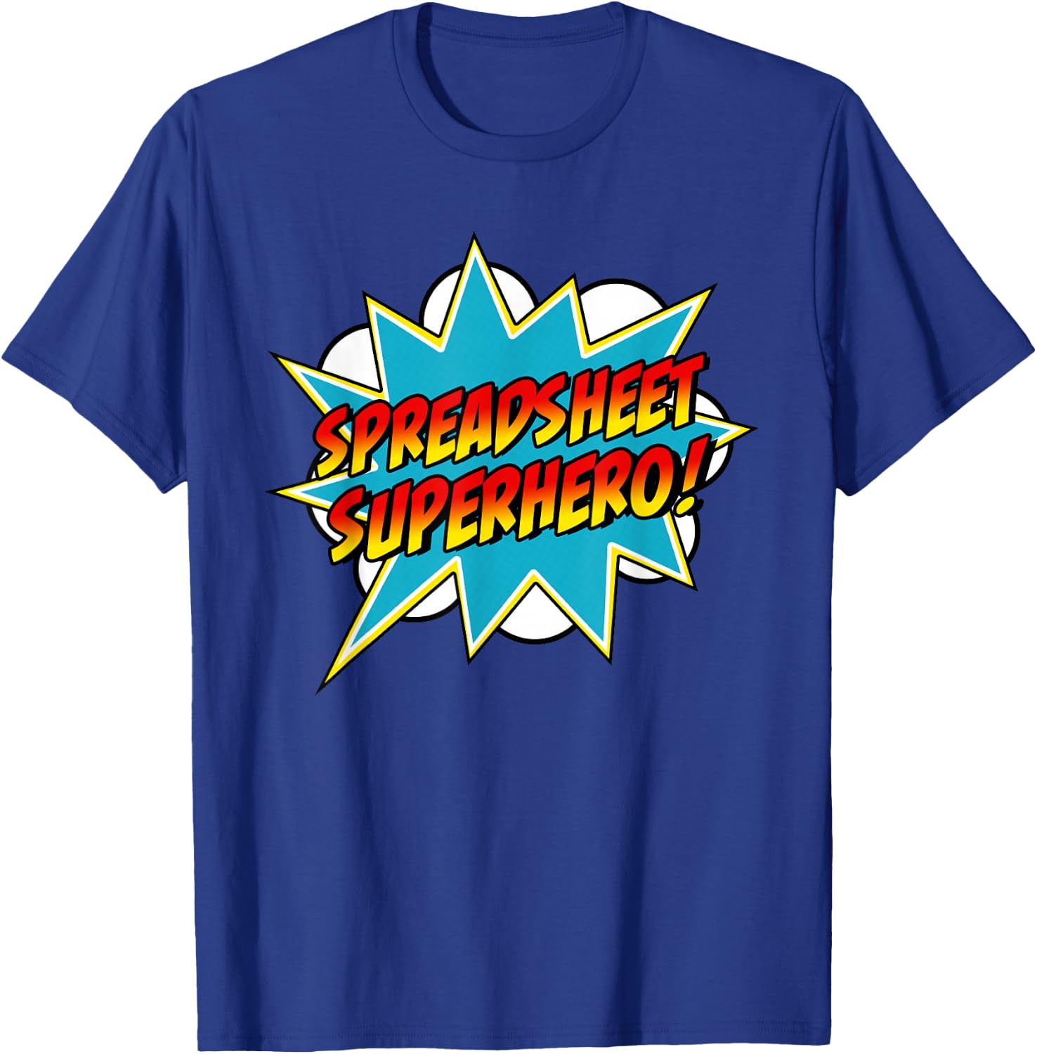 Spreadsheet Superhero | Retro Comic Accountant T-Shirt - T-Shirt | Royal
