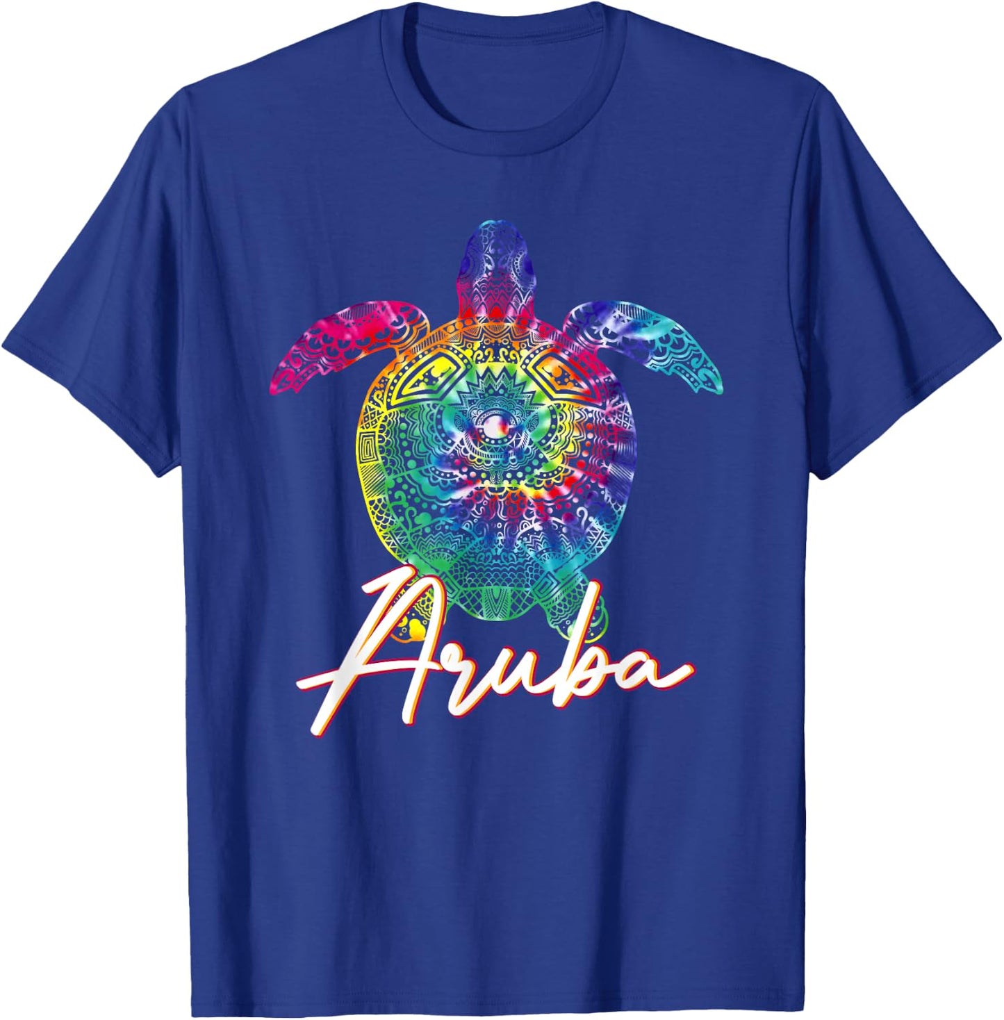 Aruba Tie Dye Sea Turtle Matching Family Vacation T-Shirt - T-Shirt | Royal