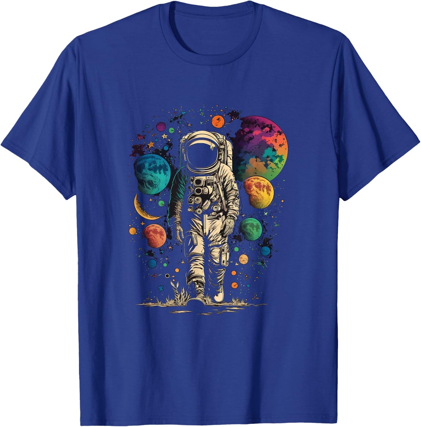 Astronaut Spaceman Universe Planets Galaxy T-Shirt - T-Shirt | Royal