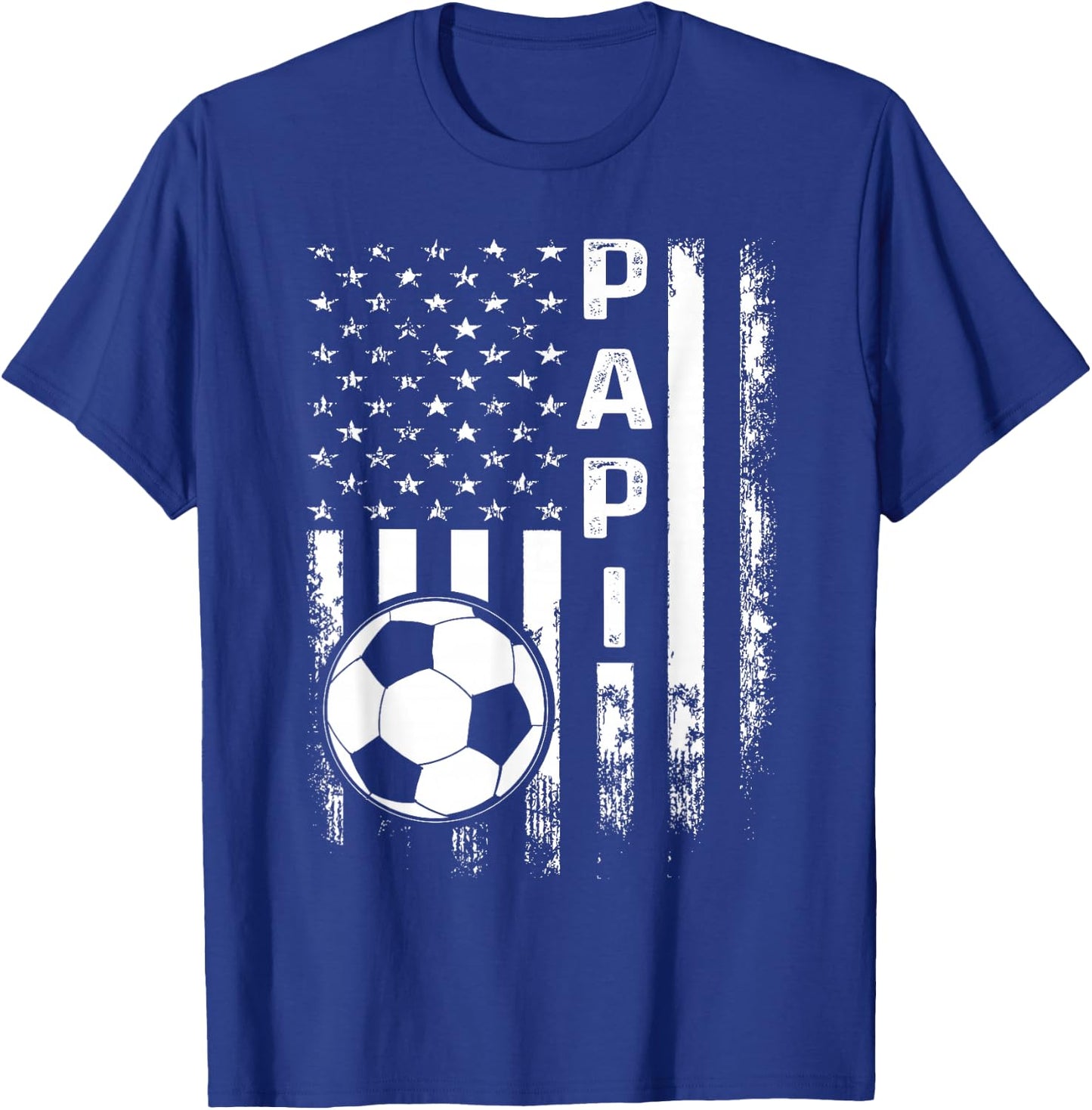 Soccer Papi American Flag Vintage Christmas Xmas T-Shirt - T-Shirt | Royal