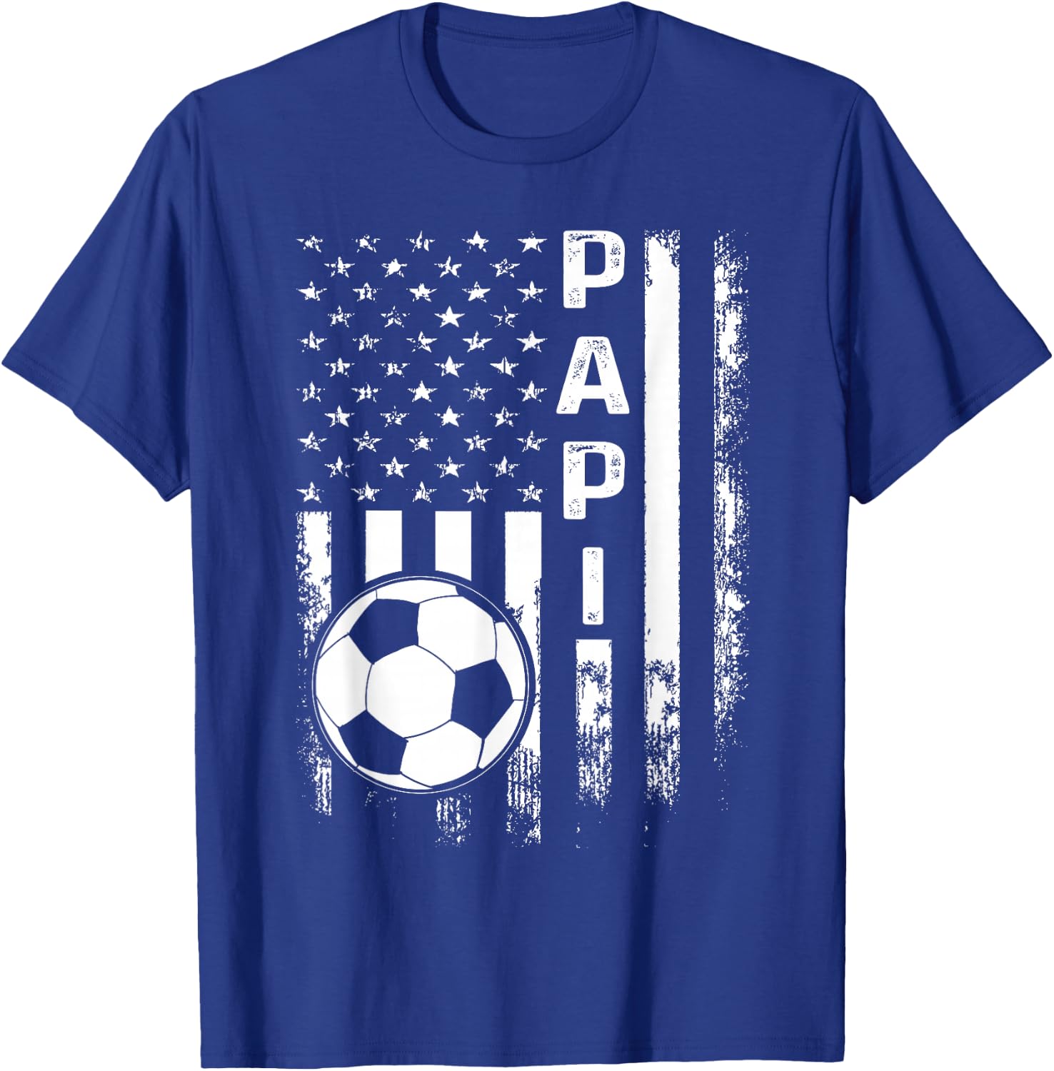 Soccer Papi American Flag Vintage Christmas Xmas T-Shirt - T-Shirt | Royal