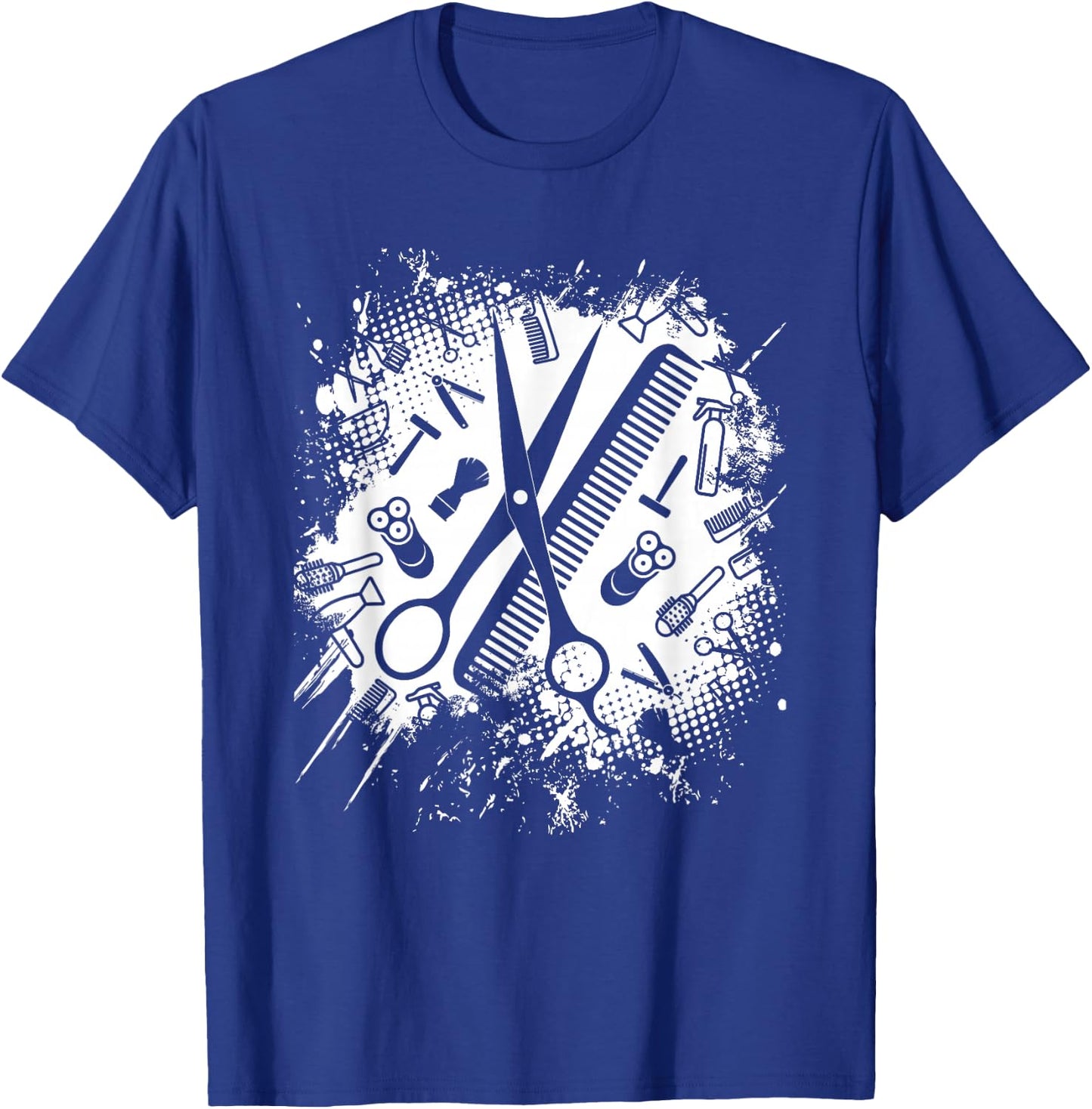 Vintage Hairdresser Hairstylist Barber Men Boys T-Shirt - T-Shirt | Royal
