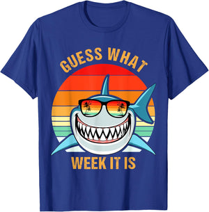 Guess What Week It Is Funny Shark Gift , & Kids T-Shirt - T-Shirt | Royal