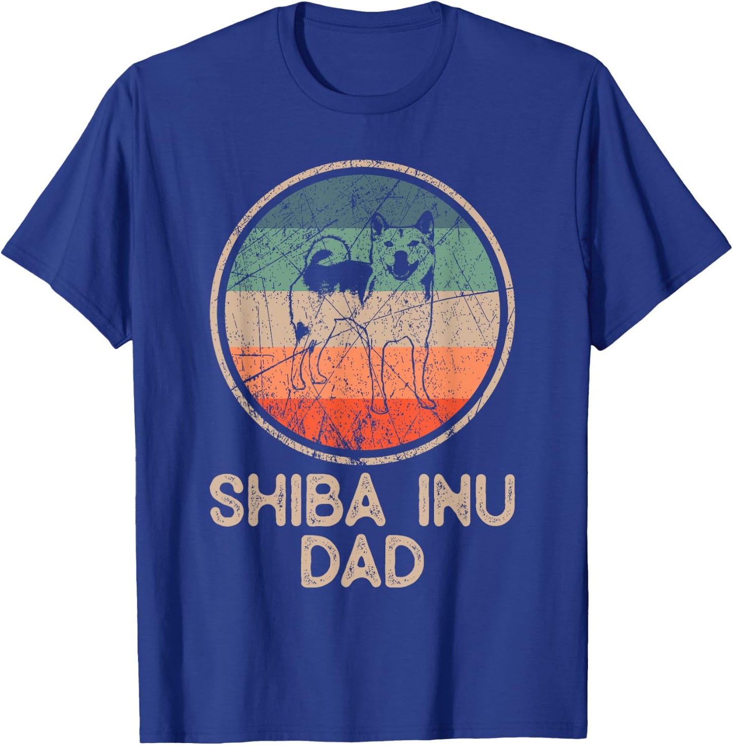 Shiba Inu Dog - Vintage Shiba Inu Dad Men Women T-Shirt - T-Shirt | Royal