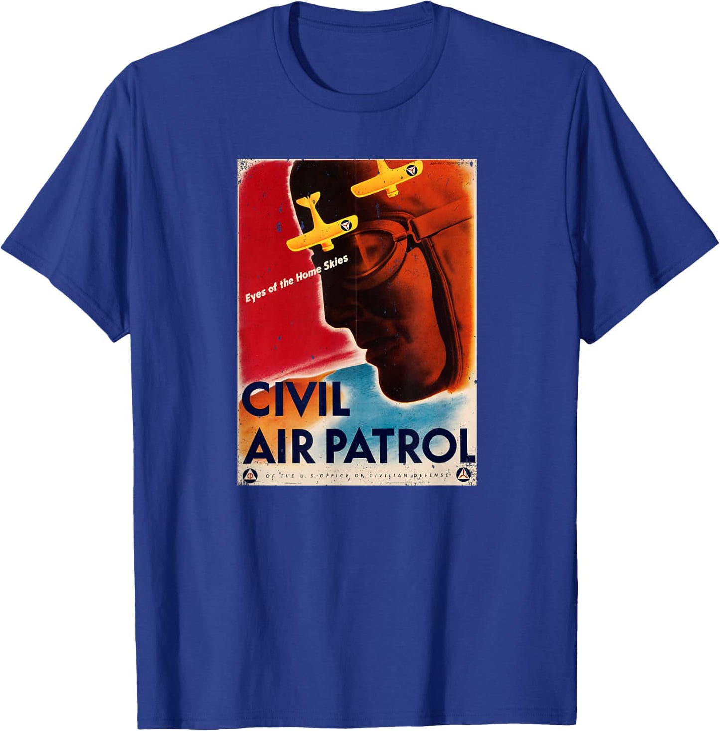 Civil Air Patrol USAF volunteers WW2 poster retro T-Shirt - T-Shirt | Royal