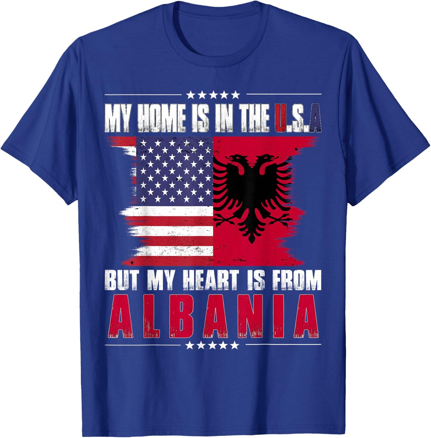 American Grown Patriot Albanian American from Albania T-Shirt - T-Shirt | Royal