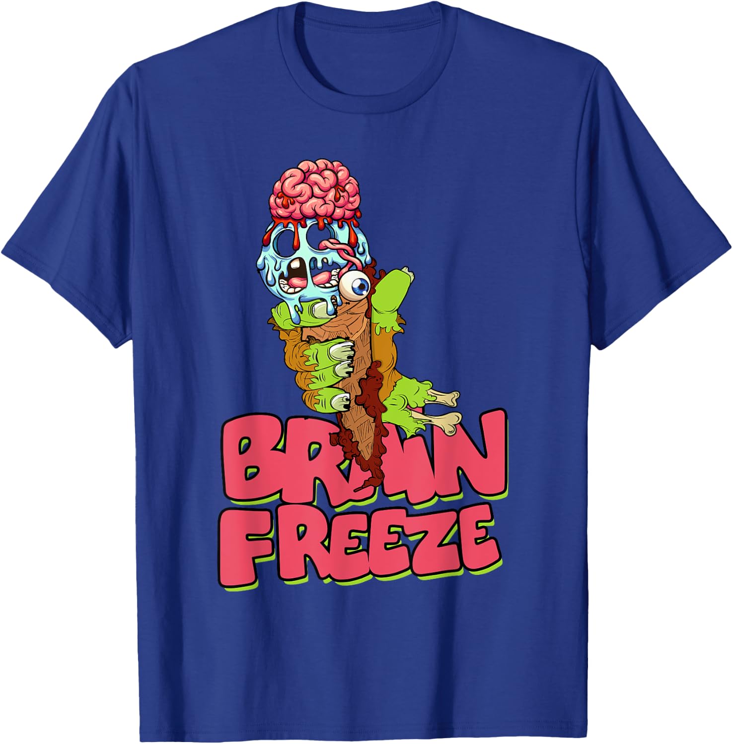 Brain Freeze Scary Zombie Ice Cream Cone Undead Flavor Men Women Kids T-Shirt - T-Shirt | Royal