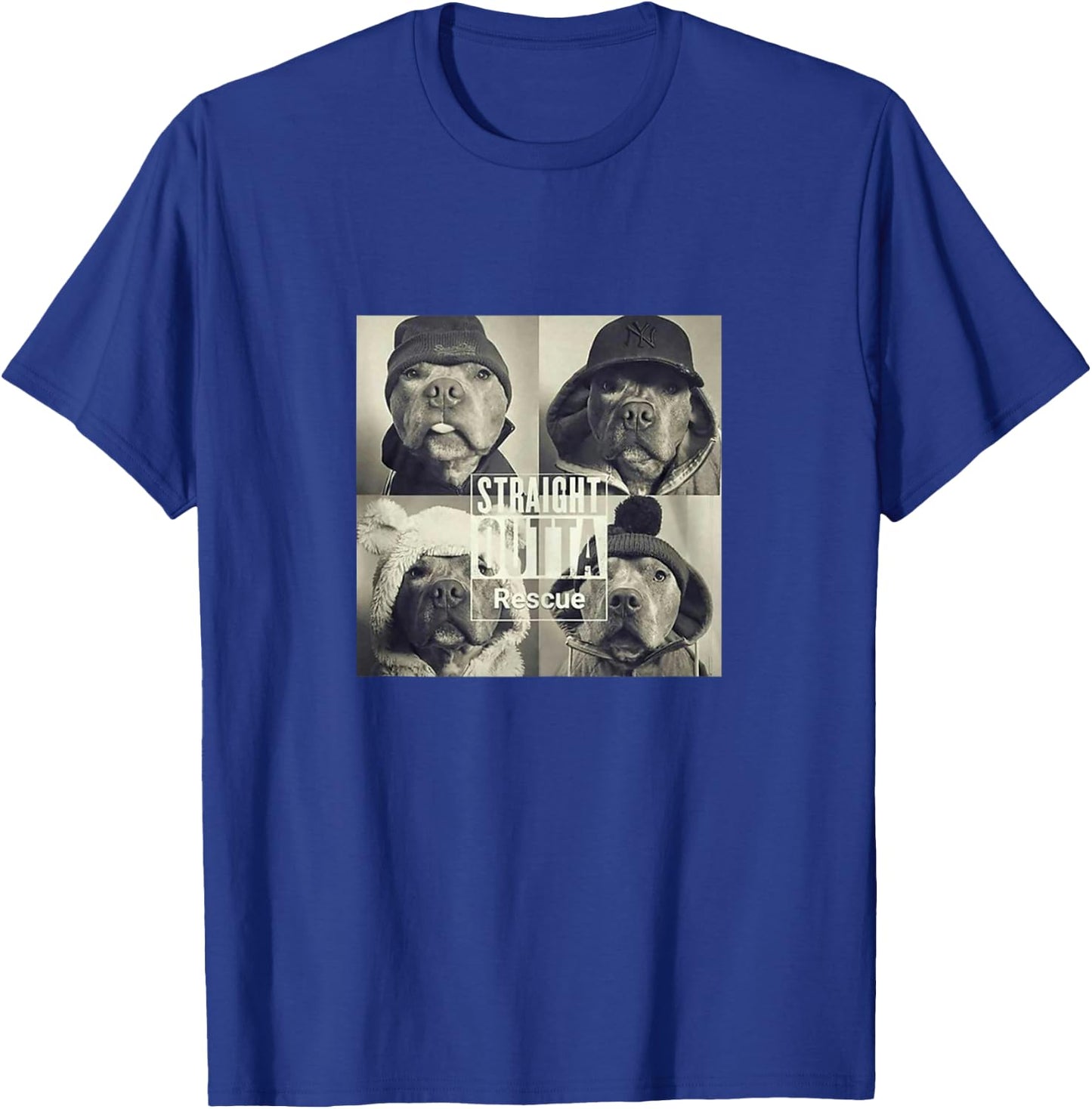 Straight Outta Rescue Pitbull T-Shirt - T-Shirt | Royal