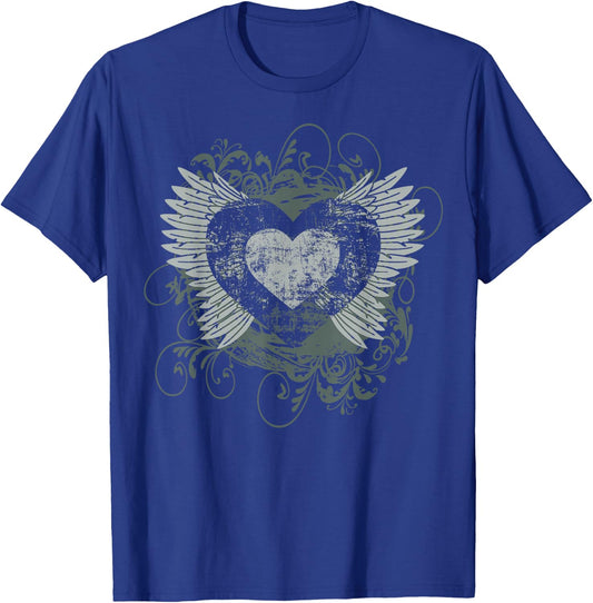 Aesthetic Y2k Fairy Wings Heart Alt Grunge T-Shirt - T-Shirt | Royal
