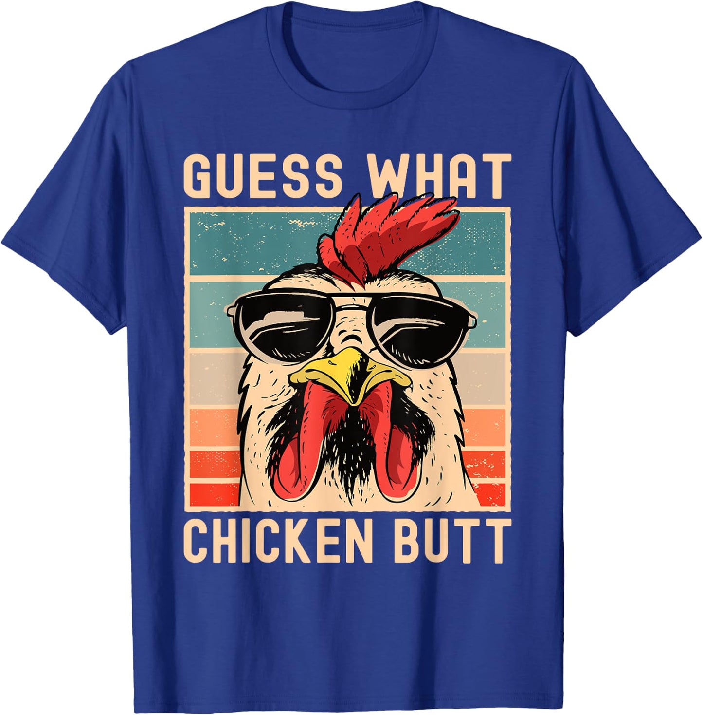 Chicken Meme Design | Guess What Chicken Butt Small T-Shirt - T-Shirt | Royal