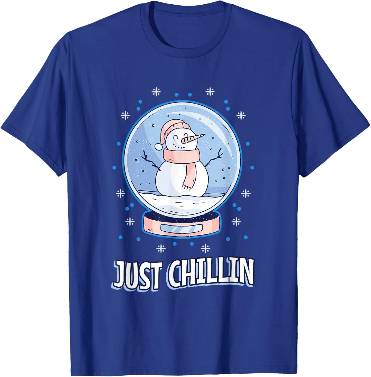 Snowflakes Christmas holiday slush snow snowman T-Shirt - T-Shirt | Royal