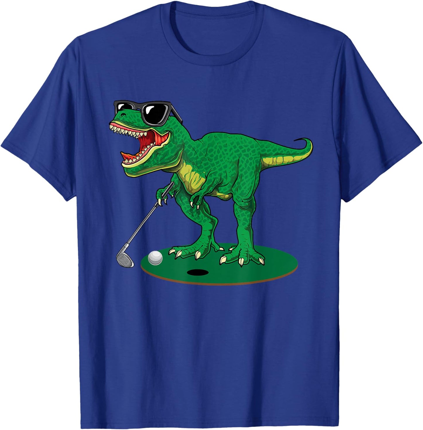 Cute T Rex Dinosaur Boys Golfing Lover Trex Dino Golf Gifts T-Shirt - T-Shirt | Royal