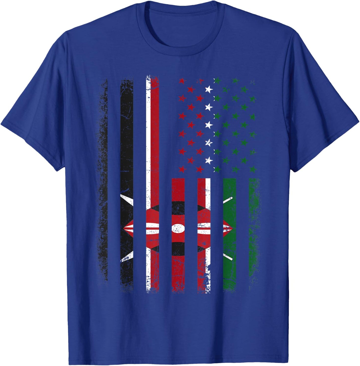 Kenyan American Flag Kenyan Roots Kenya America T-Shirt - T-Shirt | Royal