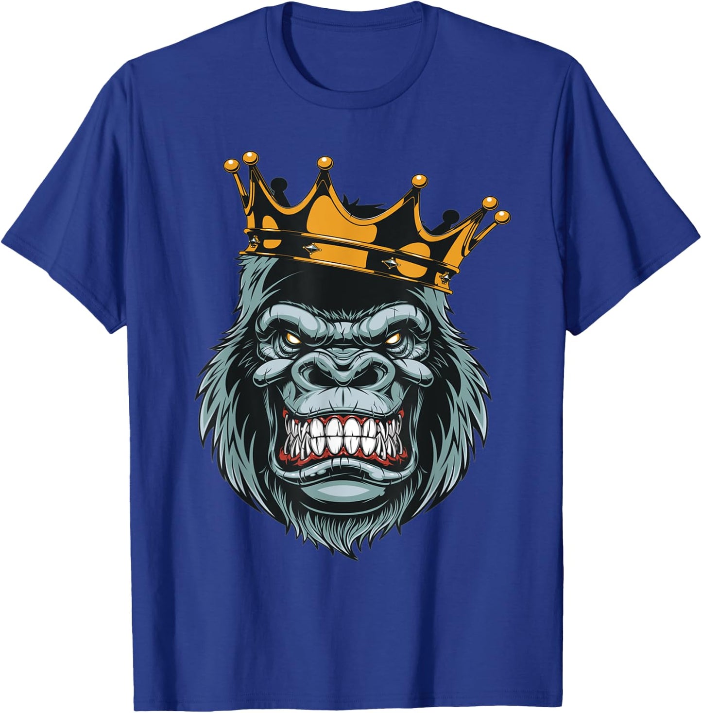 Gorilla King ferocious gorilla on with crown Christmas Gifts T-Shirt - T-Shirt | Royal
