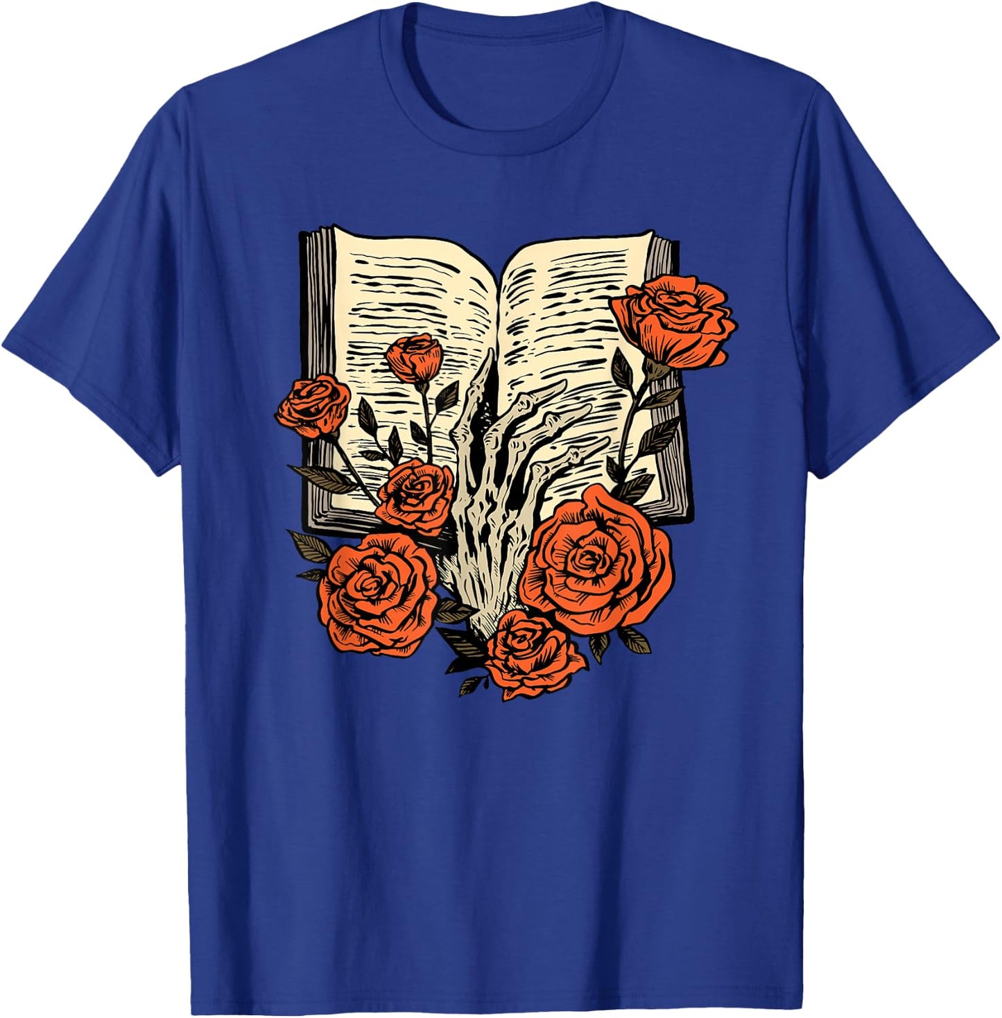 Books make me happy you not so much Funny Book Nerd Skeleton T-Shirt - T-Shirt | Royal