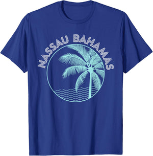 Nassau Bahamas Vintage Printed Sunset T-Shirt - T-Shirt | Royal