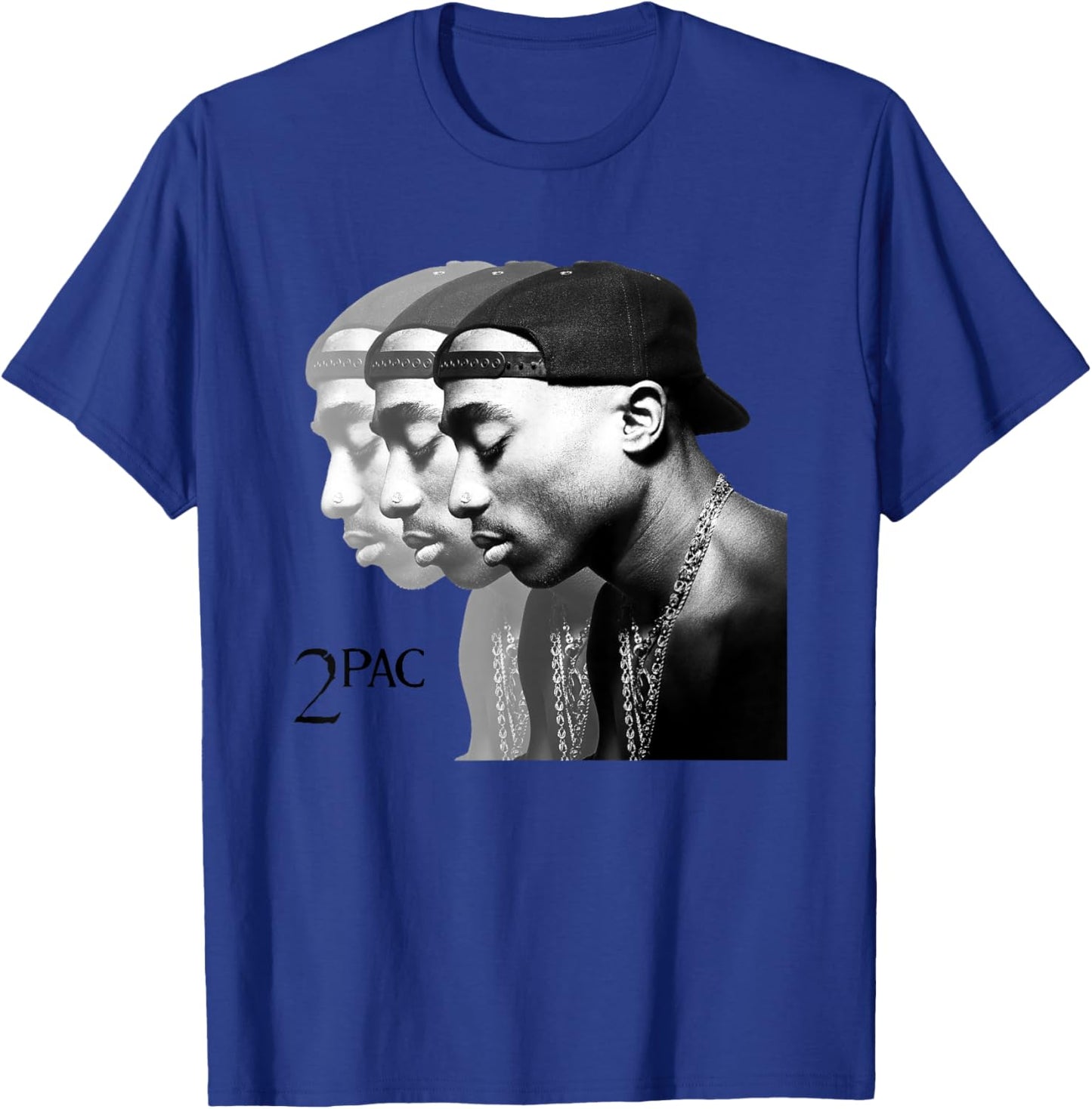 TUPAC SHAKUR Repeat , -Adults, Blue, Small, Short Sleeve, Cotton Blend, Machine Wash T-Shirt - T-Shirt | Royal