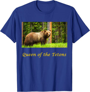399 Queen of the Tetons Grizzly Bear T-Shirt - T-Shirt | Royal