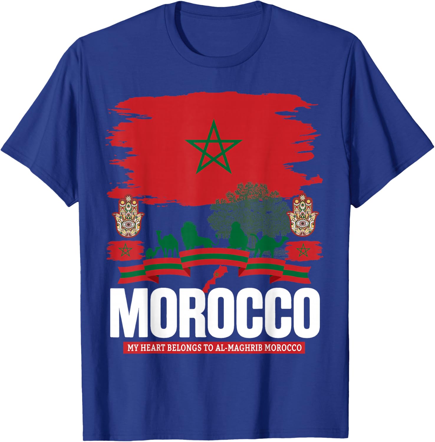 Morocco Flag Outfit Idea Moroccan Themed Maroc T-Shirt - T-Shirt | Royal