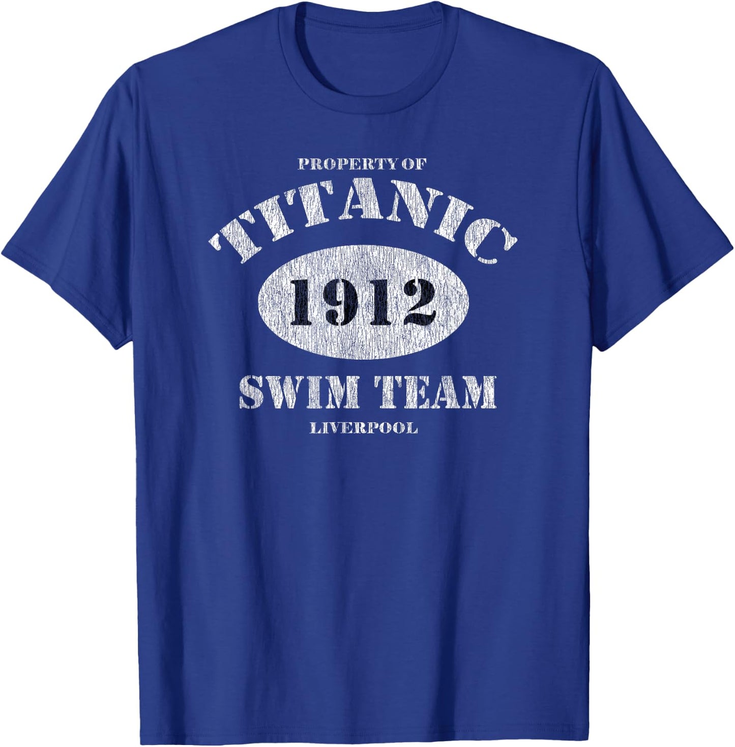 TITANIC 1912 Swim Team, Funny, Retro, Vintage T Shirt T-Shirt - T-Shirt | Royal