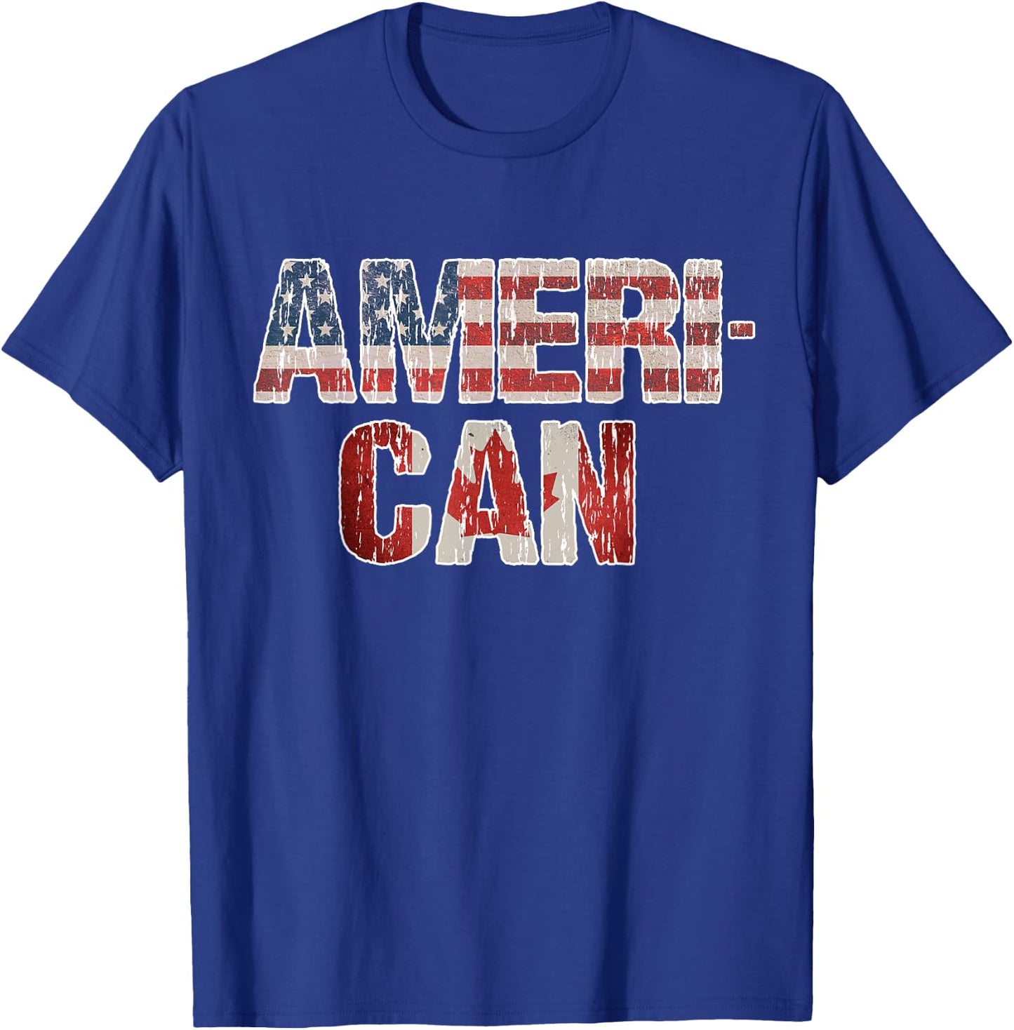 Ameri-Can US Canada Flag Pride Vacation Travel Canadian T-Shirt - T-Shirt | Royal