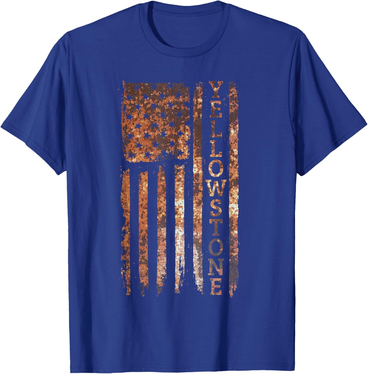 Camping & Glamping Apparel Yellowstone Patriotic , -Adults & -Kids, Black, Small, Short Sleeve T-Shirt - T-Shirt | Royal
