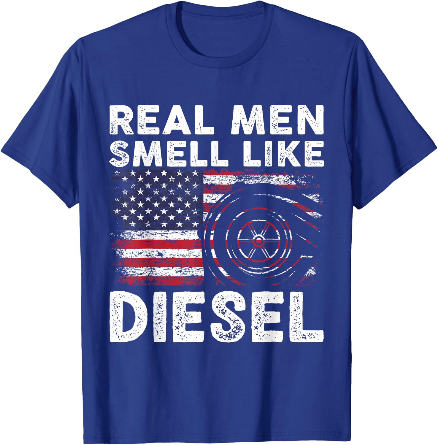 Funny Diesel Mechanic Gift | Real Men Smell Like Diesel T-Shirt - T-Shirt | Royal