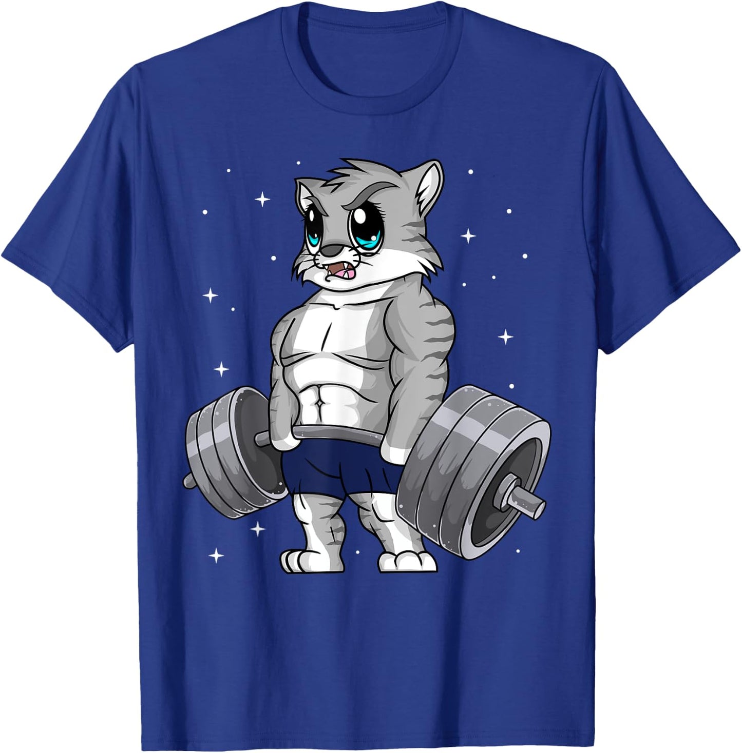 Cat Weightlifting Fitness Workout Women Men T-Shirt - T-Shirt | Royal
