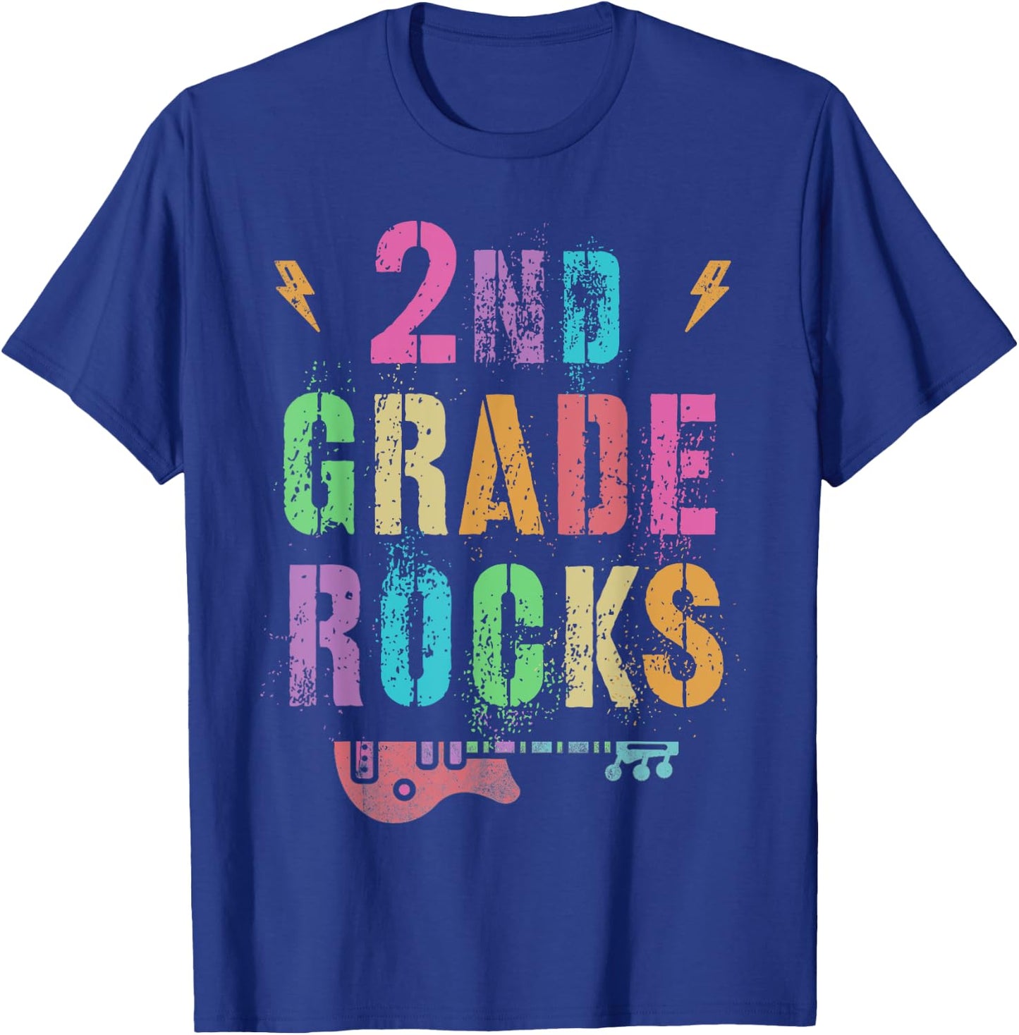 2nd GRADE ROCKS Teacher SECOND Grader Rockstar Team Vintage T-Shirt - T-Shirt | Royal
