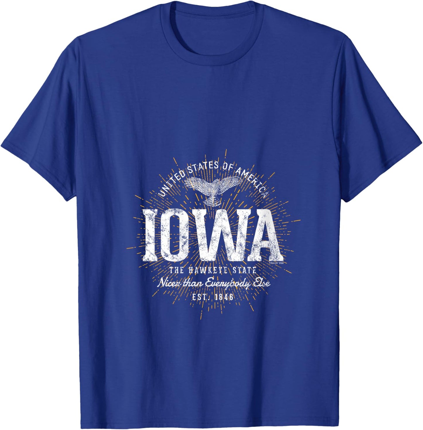 Vintage State of Iowa Retro V-Neck T-Shirt - T-Shirt | Royal