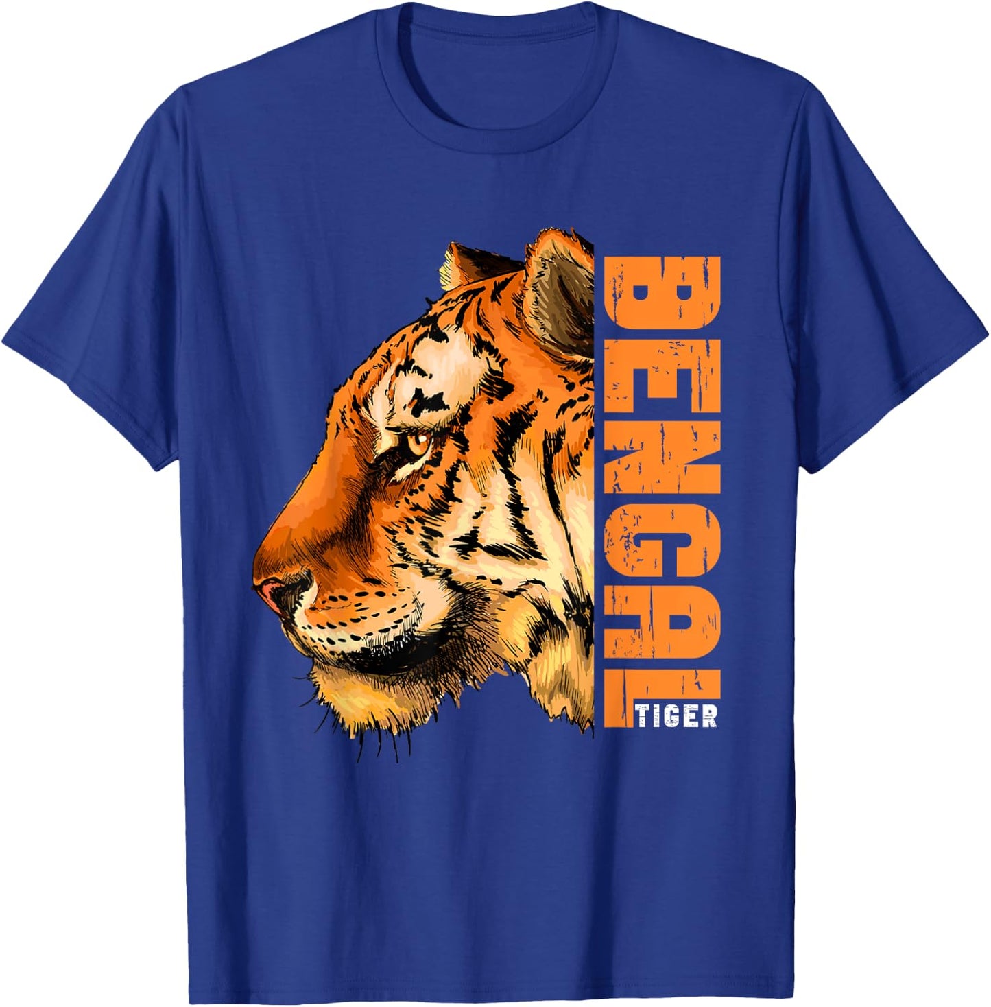 Retro Vintage Bengal Tiger Face Wild Tiger Face T-Shirt - T-Shirt | Royal