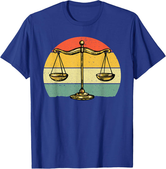 Lawyer Art Women Attorney Justice Scale Paralegal T-Shirt - T-Shirt | Royal