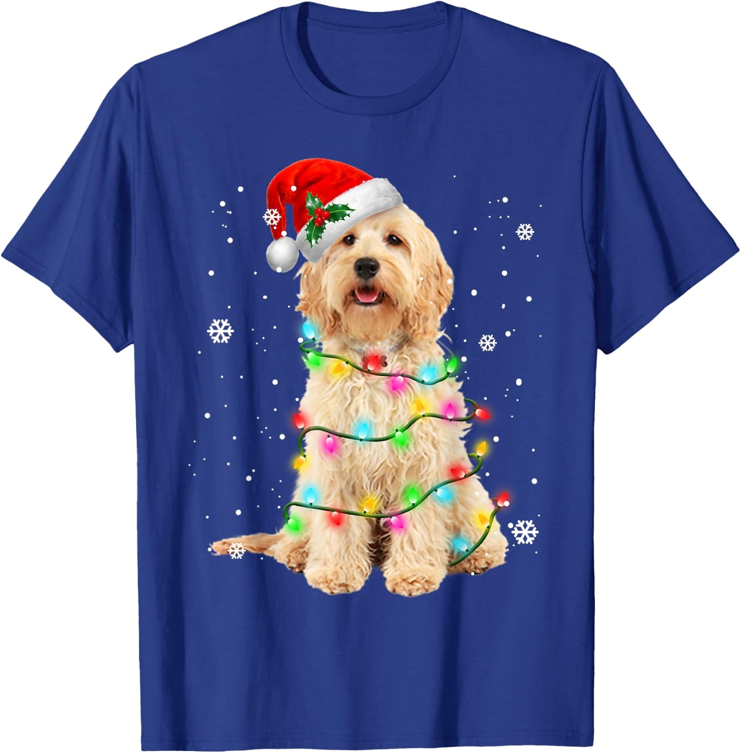 Goldendoodle Dog Tree Christmas Sweater Xmas Pet Dogs Gifts T-Shirt - T-Shirt | Royal