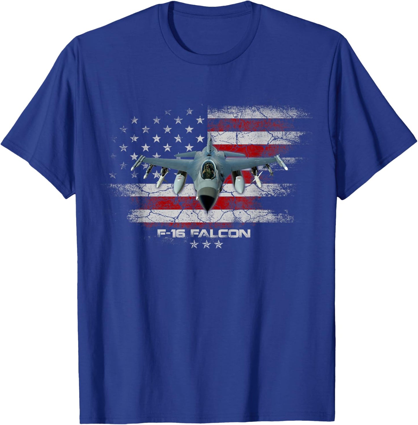 F-16 Fighting Falcon Military Jet Aircraft Pilot Veteran Men T-Shirt - T-Shirt | Royal