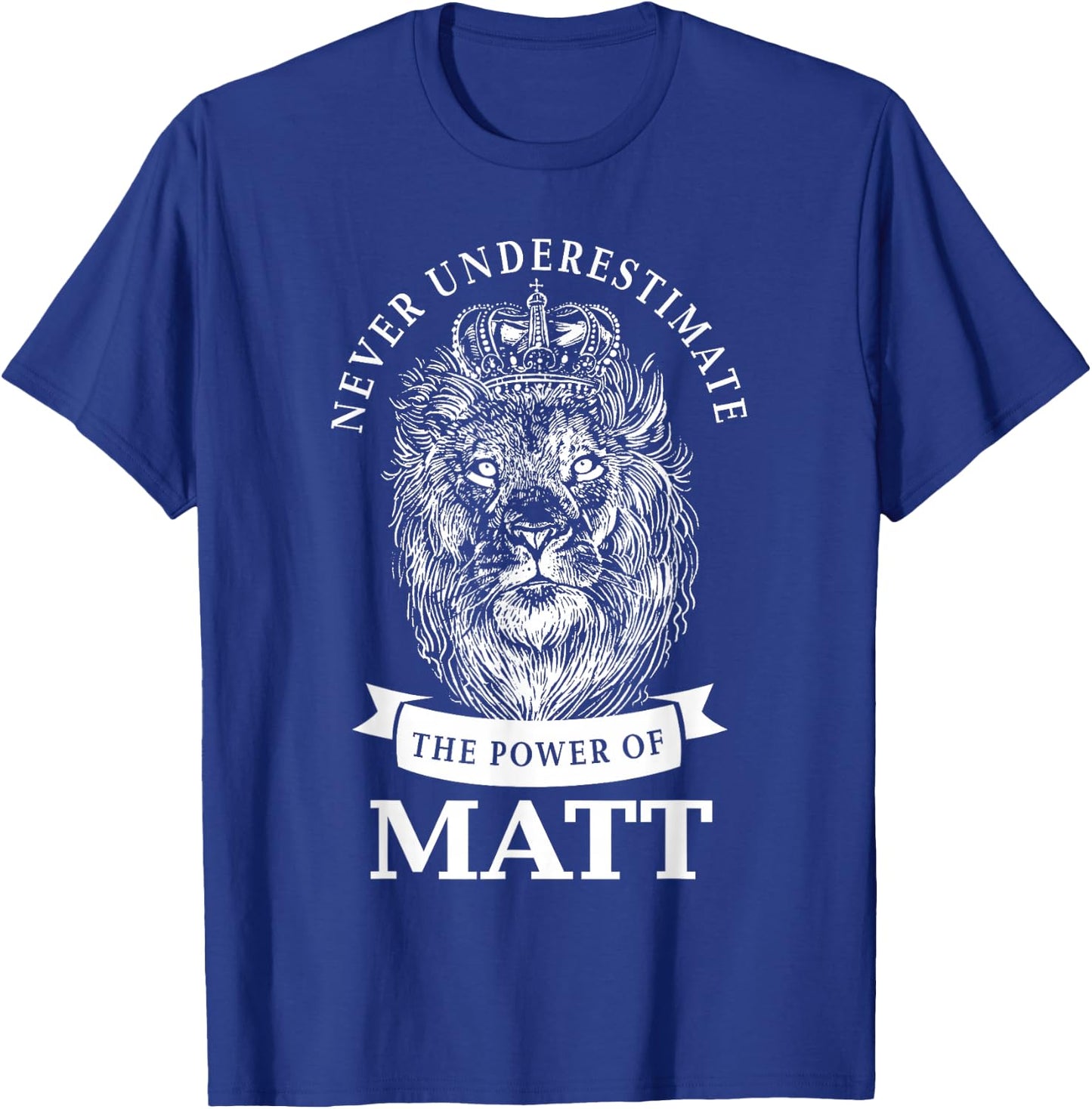 Matt Gift Name Lion T-Shirt - T-Shirt | Royal