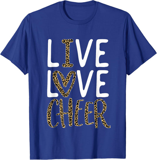 Live Love Cheer Girl Cheerleading Cheerleader Women Cheer T-Shirt - T-Shirt | Royal