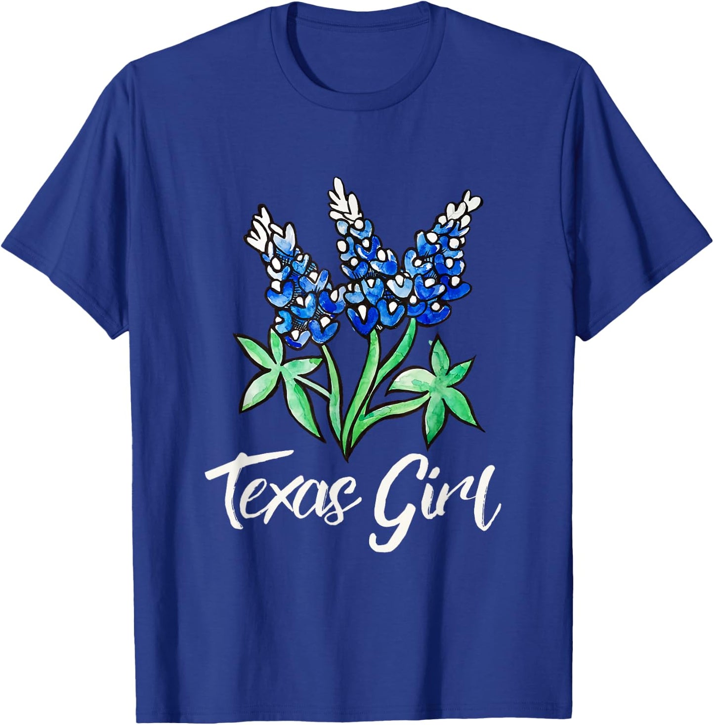 Texas Girl Bluebonnet Shirt Texas Cowgirl Rodeo Pride T-Shirt - T-Shirt | Royal