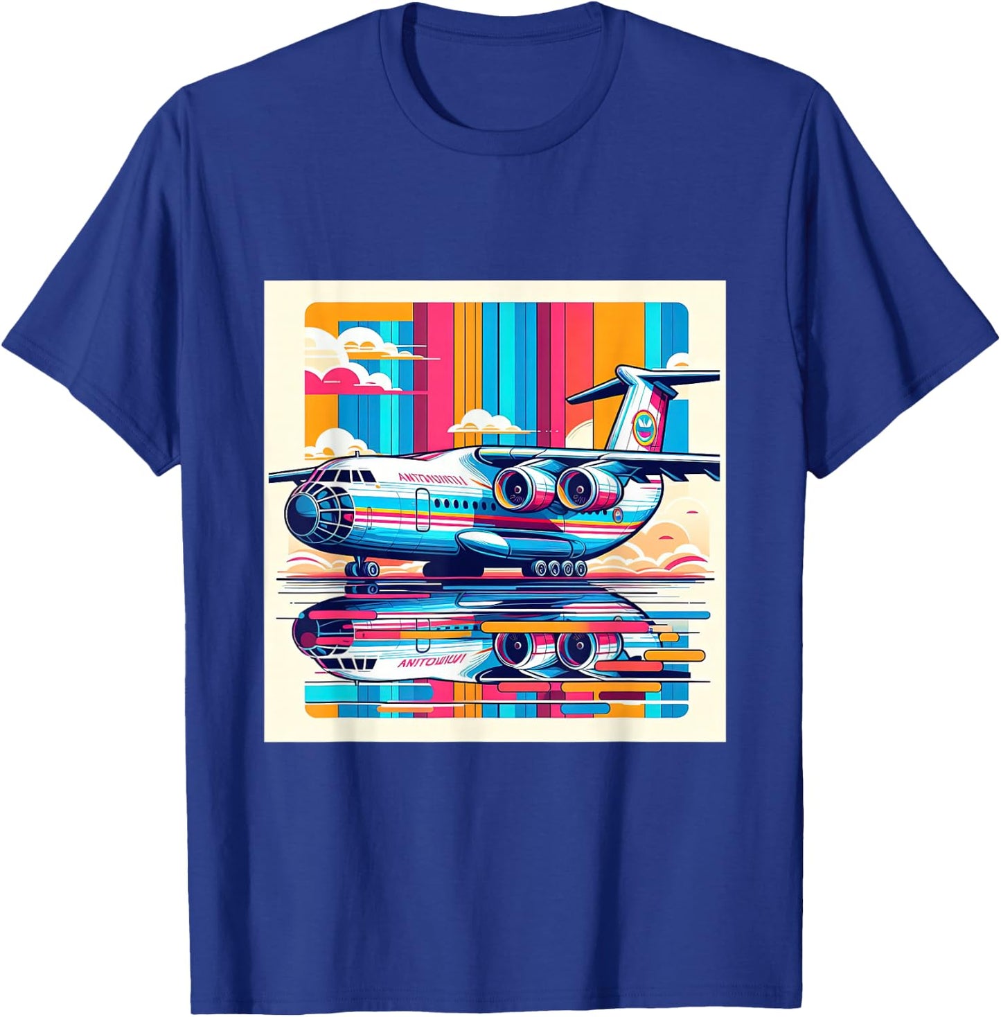 Antonov AN 225 Airplane Retro Style T-Shirt - T-Shirt | Royal