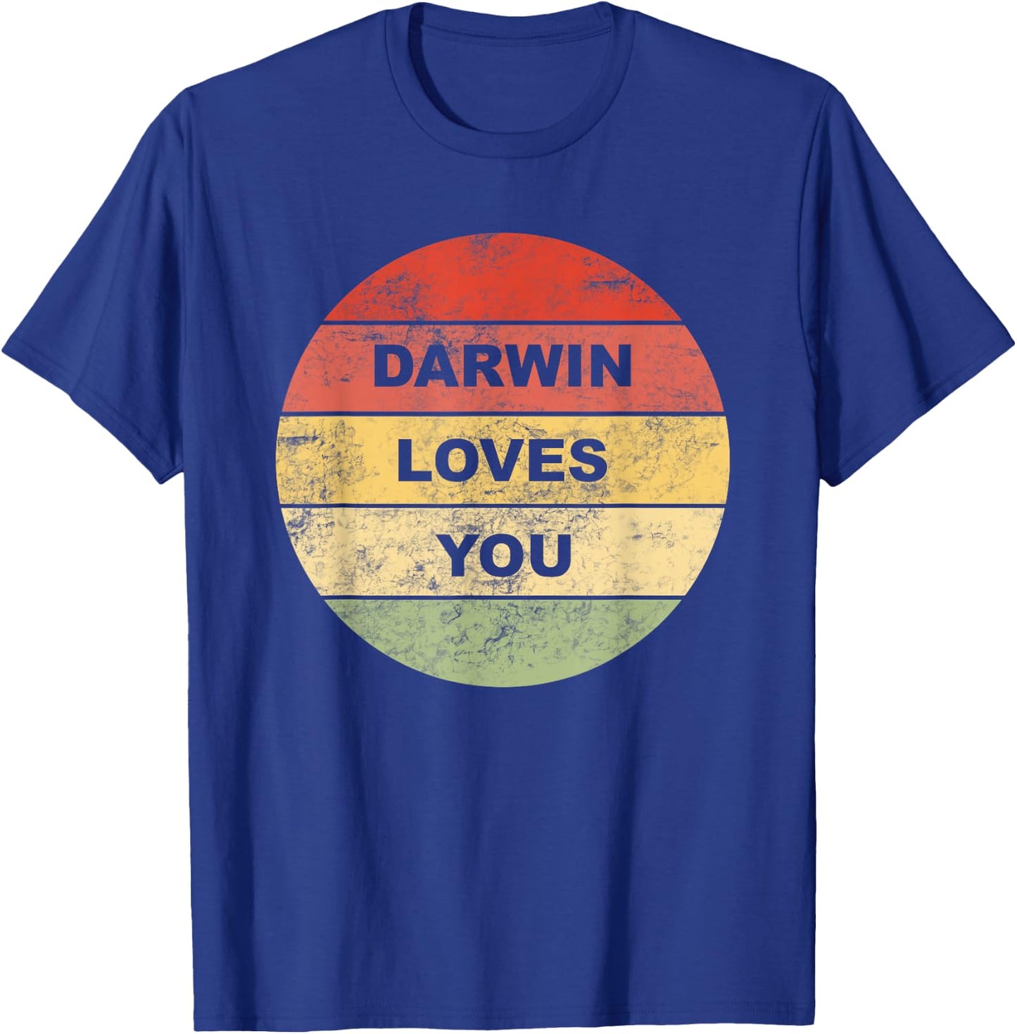 Darwin Loves You Atheist Pro Science Non Religious Vintage T-Shirt - T-Shirt | Royal
