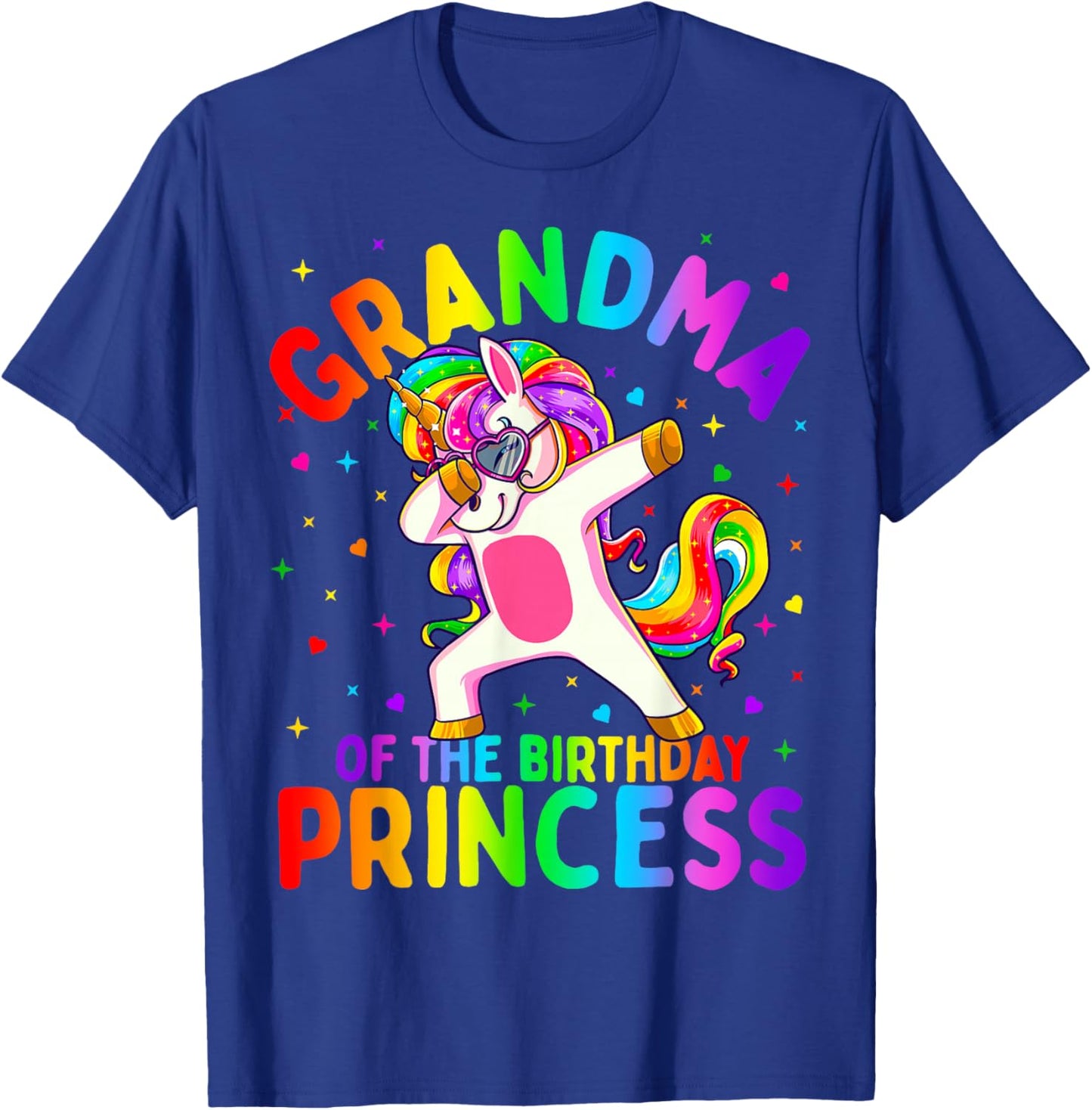 Grandma of The Birthday Princess Girl Dabbing Unicorn Small T-Shirt - T-Shirt | Royal