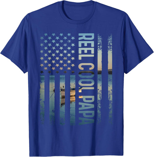 Retro Patriotic Reel Cool Dad For Best Papa Father's Day